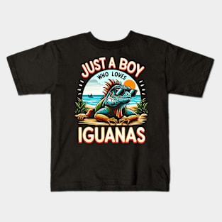 Just A Boy Who Loves Iguanas Kids T-Shirt